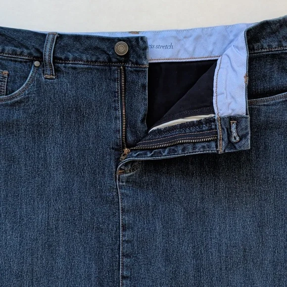 Croft & Barrow Effortless Stretch Denim Jean Skort 14 Blue Built-in Shorts - Picture 8 of 14